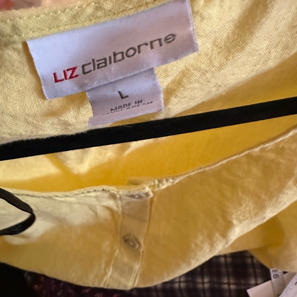 Liz Claiborne Yellow Button-Down Shirt - Picture 3 of 3